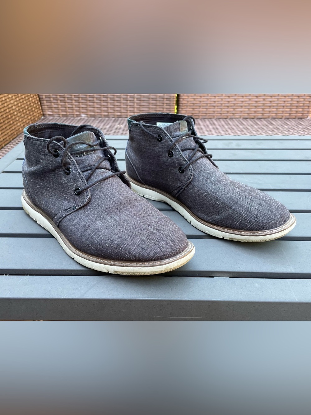 Toms Men's Navi Sport Bottom Chukka Boots in Charcoal Gray